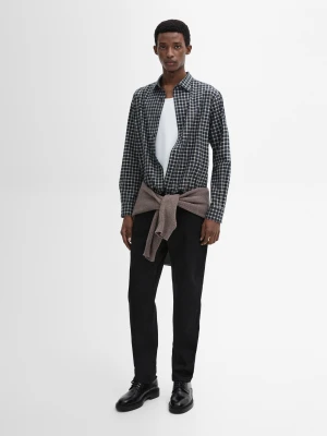 Koszula O Kroju Regular Fit Ze 100% Bawełny W Kratkę - Niebieski - - Massimo Dutti - Mężczyzna