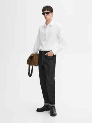 Koszula O Kroju Regular Fit Ze 100% Bawełny Z Fakturą - Biały - - Massimo Dutti - Mężczyzna