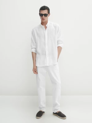 Koszula O Kroju Regular Fit Ze 100% Lnu - Biały - - Massimo Dutti - Mężczyzna