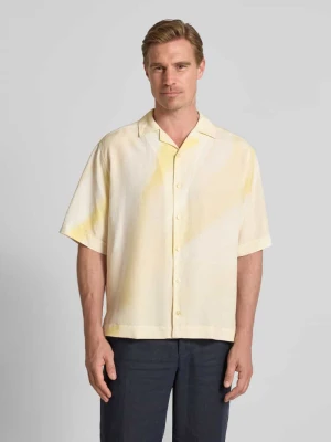 Koszula o kroju relaxed fit z nadrukiem w artystycznym stylu model ‘LAPISY’ Boss Orange