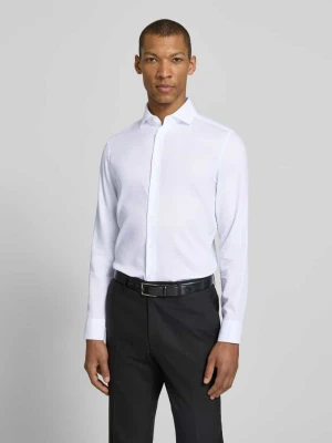 Koszula o kroju slim fit biznes z bawełny z kołnierzykiem typu kent seidensticker