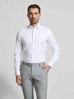 Koszula o kroju slim fit biznes z fakturowanym wzorem i kołnierzykiem typu kent OLYMP Level Five