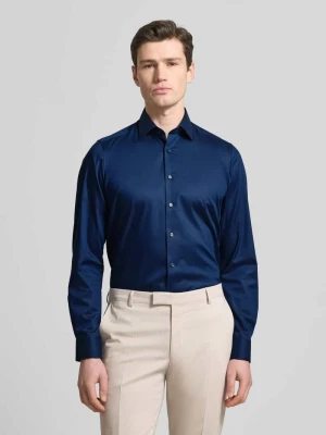 Koszula o kroju slim fit biznes z fakturowanym wzorem i kołnierzykiem typu kent OLYMP Level Five