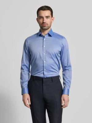 Koszula o kroju slim fit biznes z fakturowanym wzorem i kołnierzykiem typu kent OLYMP Level Five