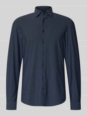 Koszula o kroju slim fit biznes z kołnierzykiem typu kent Jake*s Granatowy