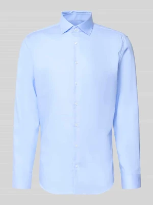 Koszula o kroju slim fit Biznes z kołnierzykiem typu kent z delikatnego diagonalu (twill) Seidensticker Błękitny