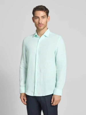 Koszula o kroju slim fit biznes z lnu z kołnierzykiem typu kent seidensticker