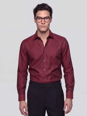 Koszula o kroju slim fit biznesowa z czystej bawełny model 'H-Hank-K' Boss Bordowy