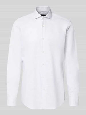 koszula o kroju slim fit biznesowa z czystej bawełny model 'HANK' Boss Biały