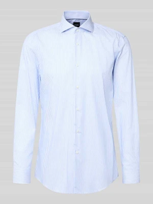 koszula o kroju slim fit biznesowa z czystej bawełny model 'HANK' Boss Błękitny