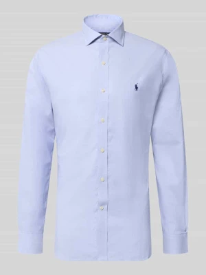 Koszula o kroju slim fit biznesowa z czystej bawełny Polo Ralph Lauren Jasnoniebieski