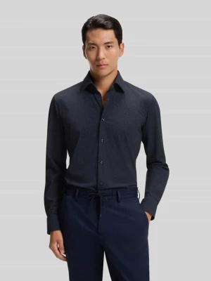 koszula o kroju slim fit biznesowa z kołnierzykiem typu kent model 'P-HANK-K_261' Boss Granatowy