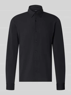 koszula o kroju slim fit biznesowa z kołnierzykiem typu kent model 'P-Roan' Boss Czarny