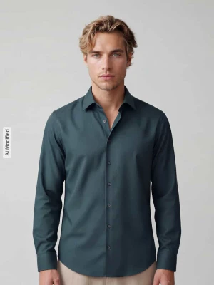 Koszula o kroju slim fit z czystej bawełny model 'New Kent' Seidensticker Butelkowy zielony