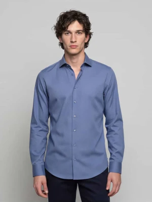 Koszula o kroju slim fit z czystej bawełny model 'New Kent' Seidensticker Granatowy