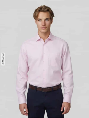 Koszula o kroju slim fit z czystej bawełny model 'New Kent' Seidensticker Różowawy