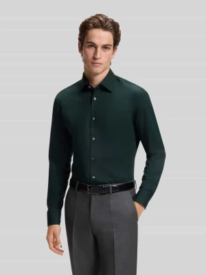 Koszula o kroju slim fit z mieszanki bawełny, koszula biznesowa model 'HANK' Boss Butelkowy zielony