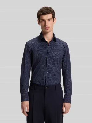 Koszula o kroju slim fit z wzorem na całej powierzchni model 'P-Hank-kent-C1-222' Boss Granatowy