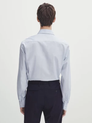 Koszula O Kroju Slim Z Łatwej Do Prasowania Tkaniny W Prążki - Błękitny - - Massimo Dutti - Mężczyzna