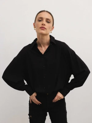 Koszula o prostym kroju w kolorze BLACK - DOT STYLE-S/M Marsala