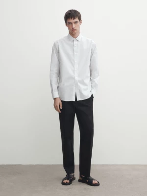 Koszula O Regular Fit W Paski - Biały - - Massimo Dutti - Mężczyzna