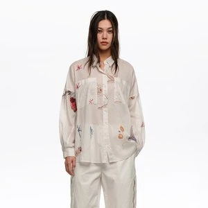 Koszula oversize bawełna Seabed złamana biel BIMBA Y LOLA