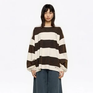 Koszula oversize paski brązowa BIMBA Y LOLA