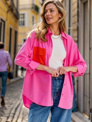 Koszula oversize Pink Fusion S NAOKO