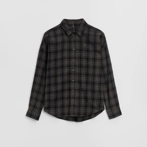 Koszula oversize w niebiesko-brązową kratę House