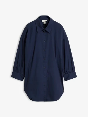 Koszula oversize z bawełny, rękawy 3 / 4 BonPrix niebieski