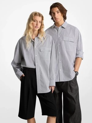 Koszula oversize z elastycznej popeliny bawełnianej w prążki Michael Kors Mens