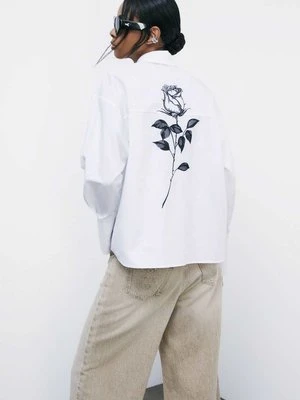 Koszula oversize z haftem Radical Rose PATRIZIA PEPE