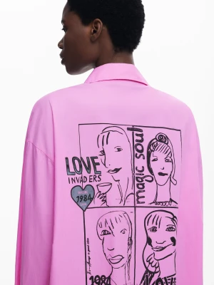 Koszula oversize z komiksami Desigual
