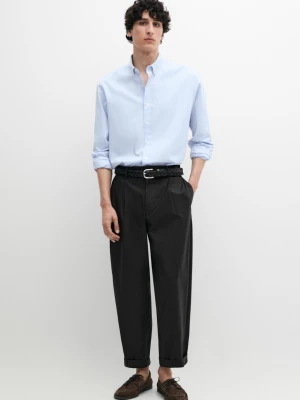 Koszula Oxford O Kroju Regular Fit - Błękitny - - Massimo Dutti - Mężczyzna