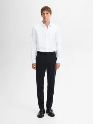 Koszula Oxford O Kroju Slim Z Łatwej Do Prasowania Tkaniny - Biały - - Massimo Dutti - Mężczyzna