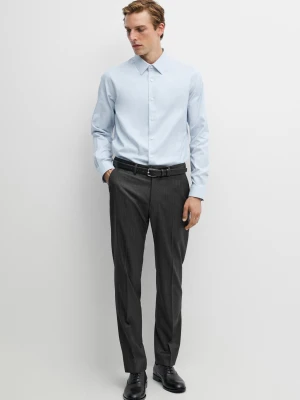 Koszula Oxford O Kroju Slim Ze 100% Bawełny - Błękitny - Massimo Dutti - Male