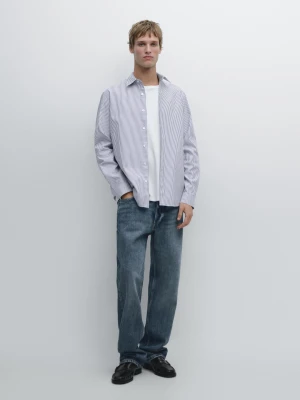 Koszula Oxford Ze 100% Bawełny - Granatowy - - Massimo Dutti - Mężczyzna