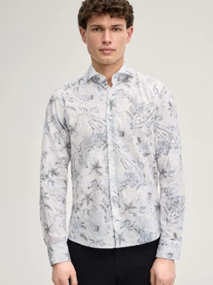 Koszula Pai z mieszanki lnu w granatowe wzory Joop