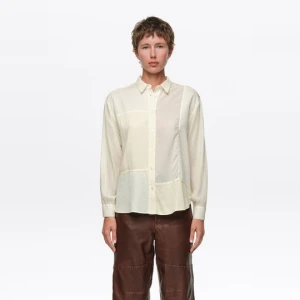 Koszula patchwork prosta kremowa BIMBA Y LOLA CREAM