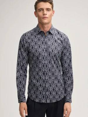 Koszula Pit ze wzorem w kolorze ciemnoniebiesko-białym Joop