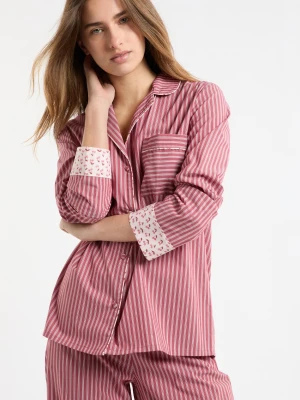 Koszula piżamowa w paski z bawełny Etam