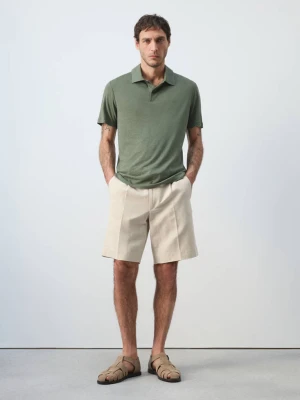 Zdjęcie produktu Koszula polo slim fit z lnu ciemnozielony - Mężczyzna - - MANGO MAN