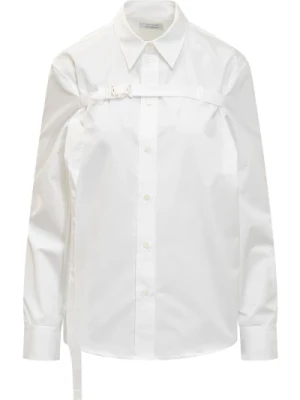 Koszula Poplinowa z Klamrą Off White