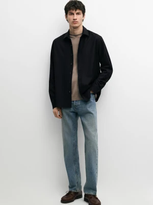 Koszula Regular Fit 100% Wełny - Granatowy - Massimo Dutti - Male