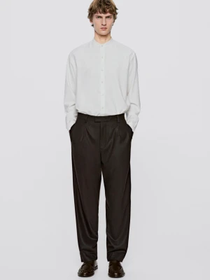 Koszula Regular Fit, Stójka Z Zapięciem – Limited Edition - Biały - Massimo Dutti - Male