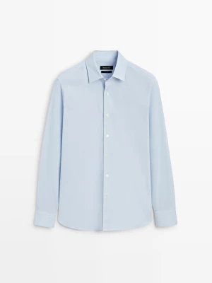 Koszula Regular Fit Stretch Z Bawełną - Błękitny - Massimo Dutti - Male