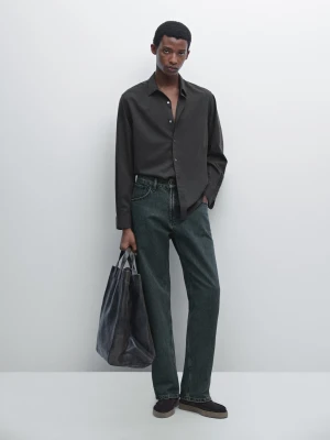 Koszula Regular Fit W Drobną Kratkę - Szary - - Massimo Dutti - Mężczyzna