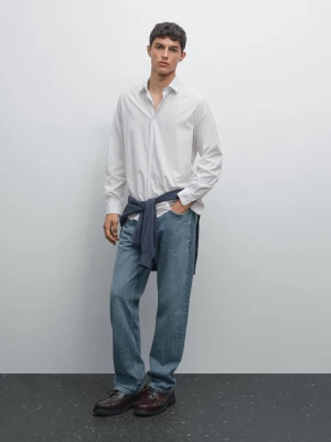 Koszula Regular Fit W Drobne Paski - Błękitny - - Massimo Dutti - Mężczyzna