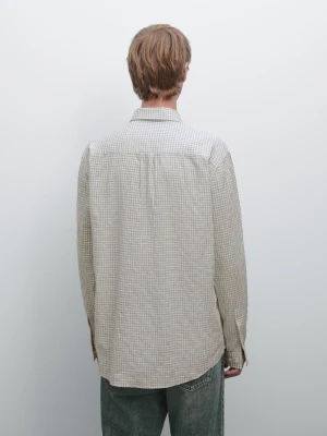 Koszula Regular Fit W Kratę - Biały Złamany - - Massimo Dutti - Male