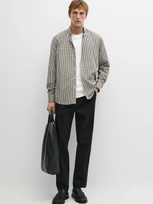 Koszula Regular Fit W Kratę - Brązowy - Massimo Dutti - Male